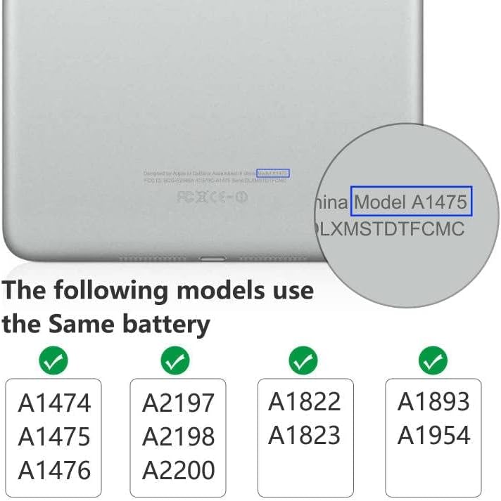 oGoDeal A1484 Battery Replacement Kit for iPad Air, for iPad 5 6 7 8 Battery, A1474 A1475 A1476 A1822 A1823 A1893 A1954 A2197 A2200 A2198 A2270 A2428 A2429 A2430 - Image 3